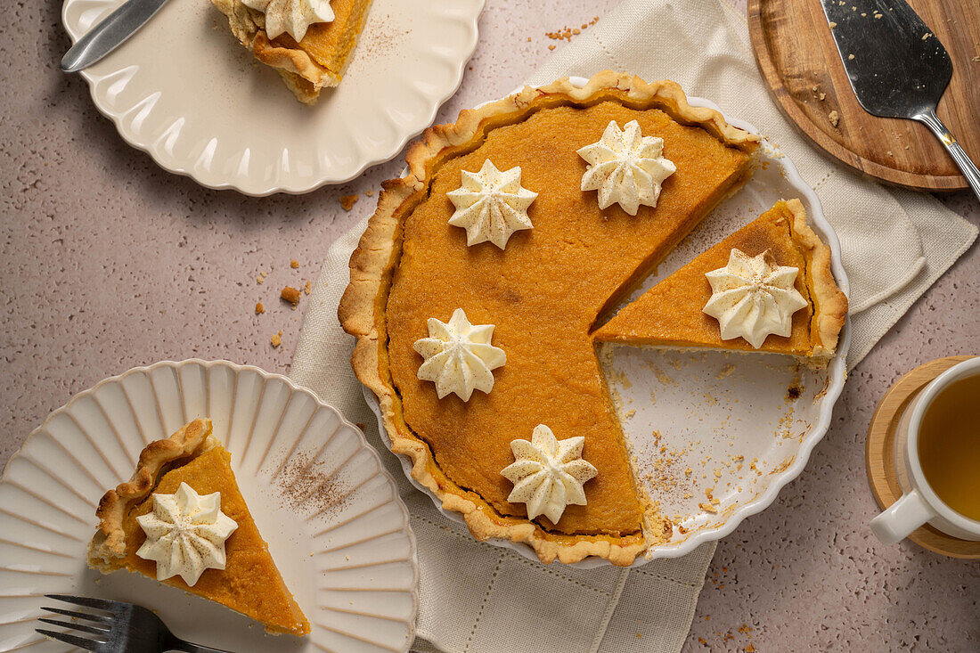 Pumpkin Pie with whipped cream