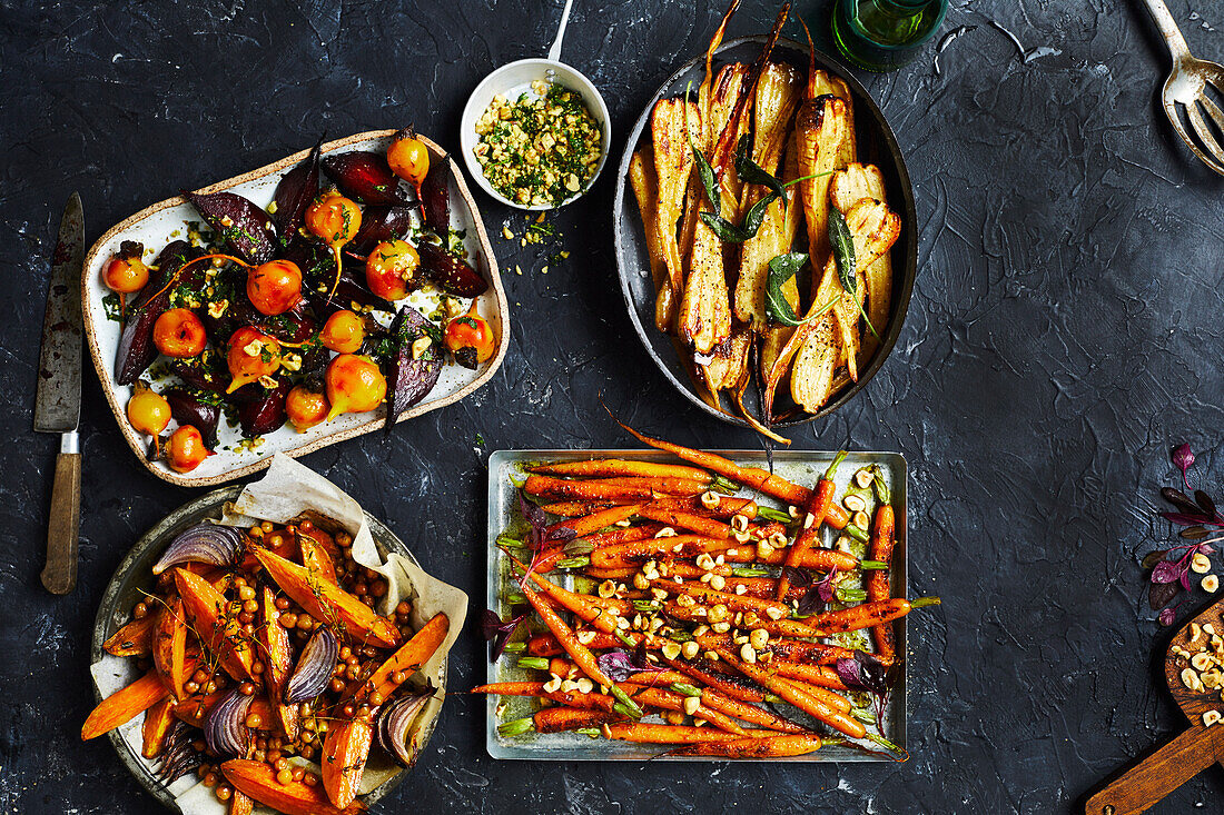 4 ways with roasted vegtablesas sides