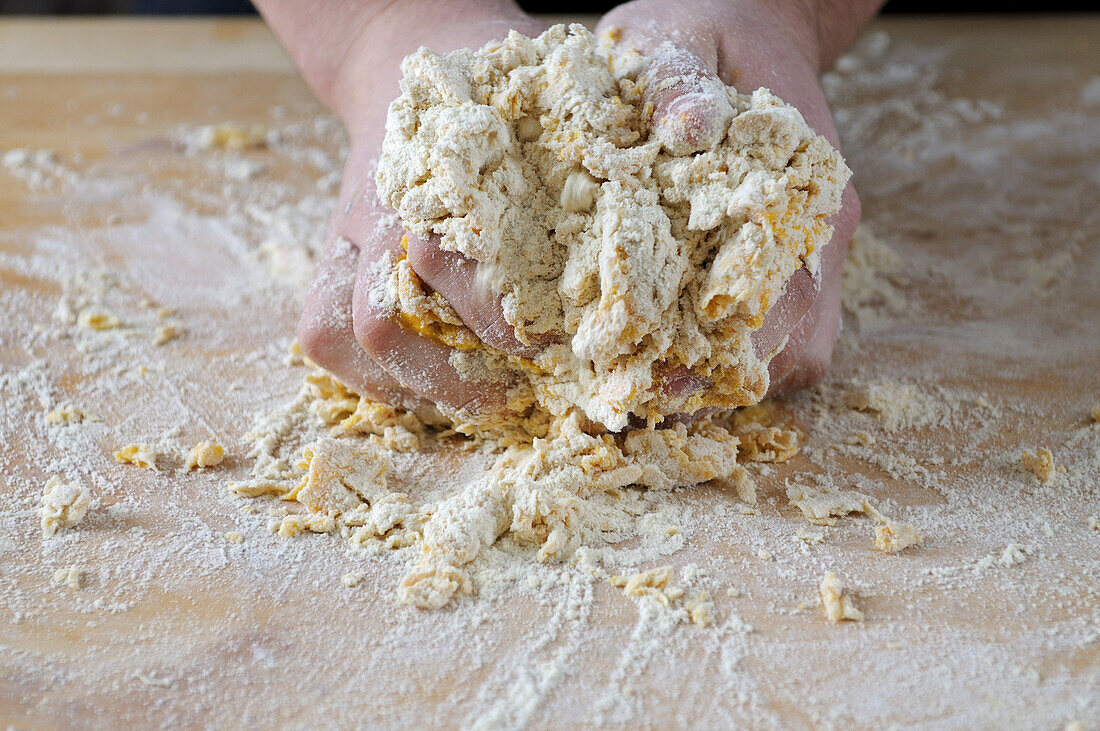 Knead the pasta dough