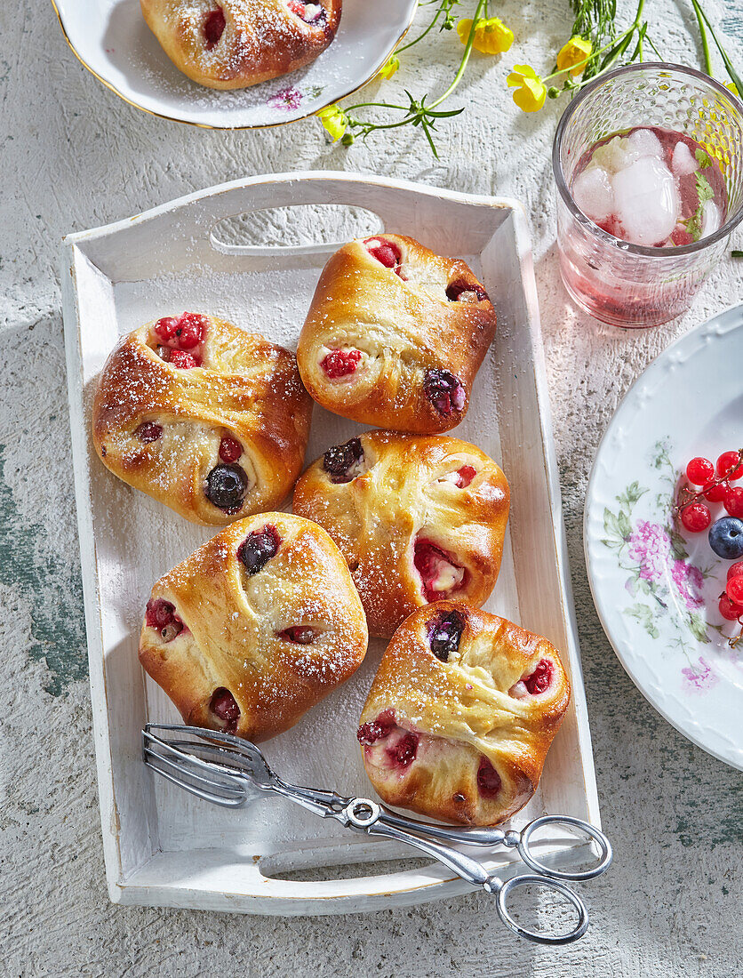 Sweet turnovers with fruit filling