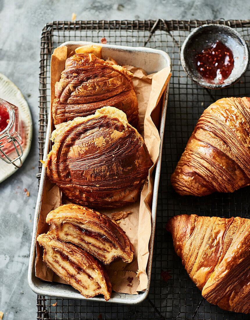 Berry Custard Croissant Puddings