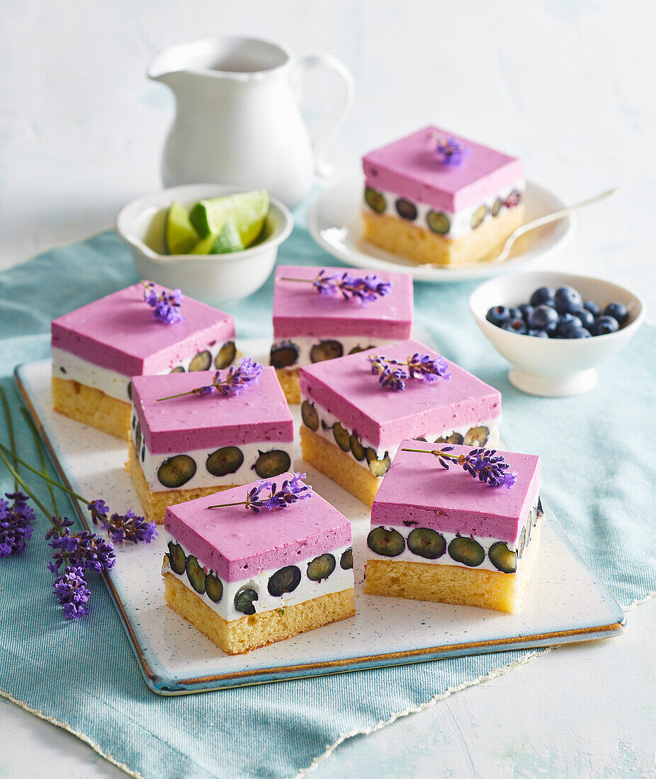 Lime Blueberry Cake Squares