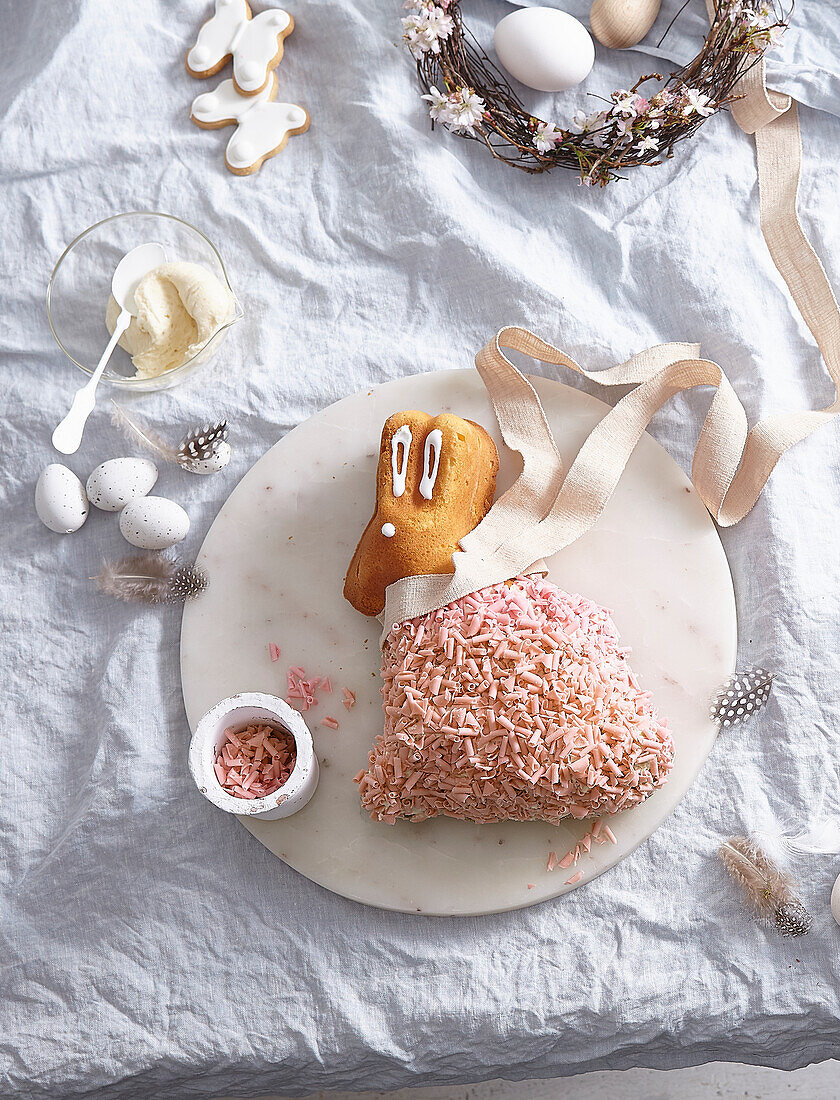 Baked Easter bunny cake