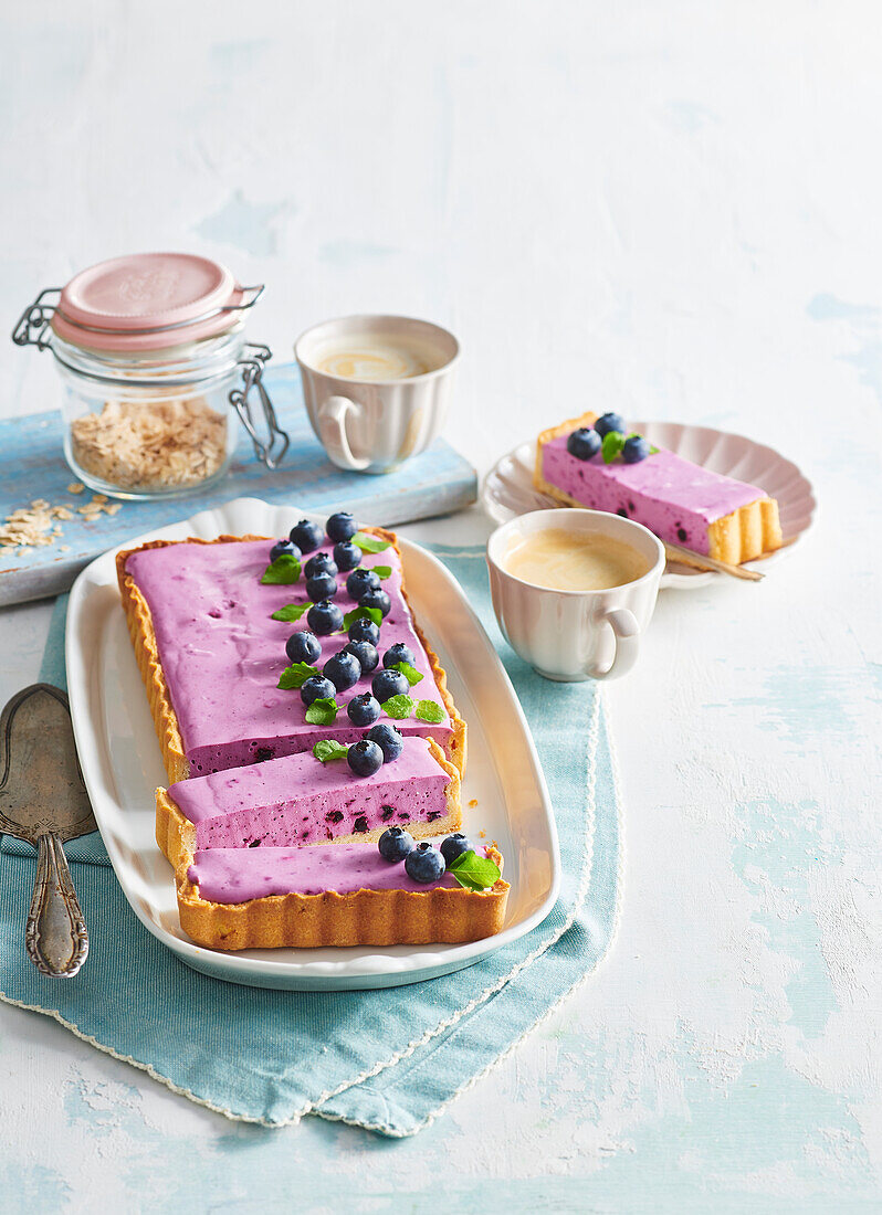 Lavender and blueberry tart