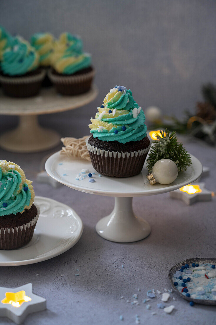 Mint chocolate cupcakes