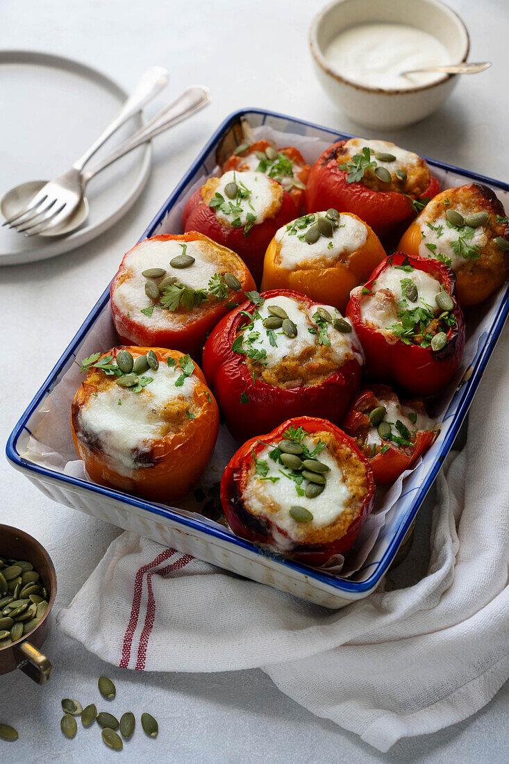 Bell peppers stuffed with bulgur