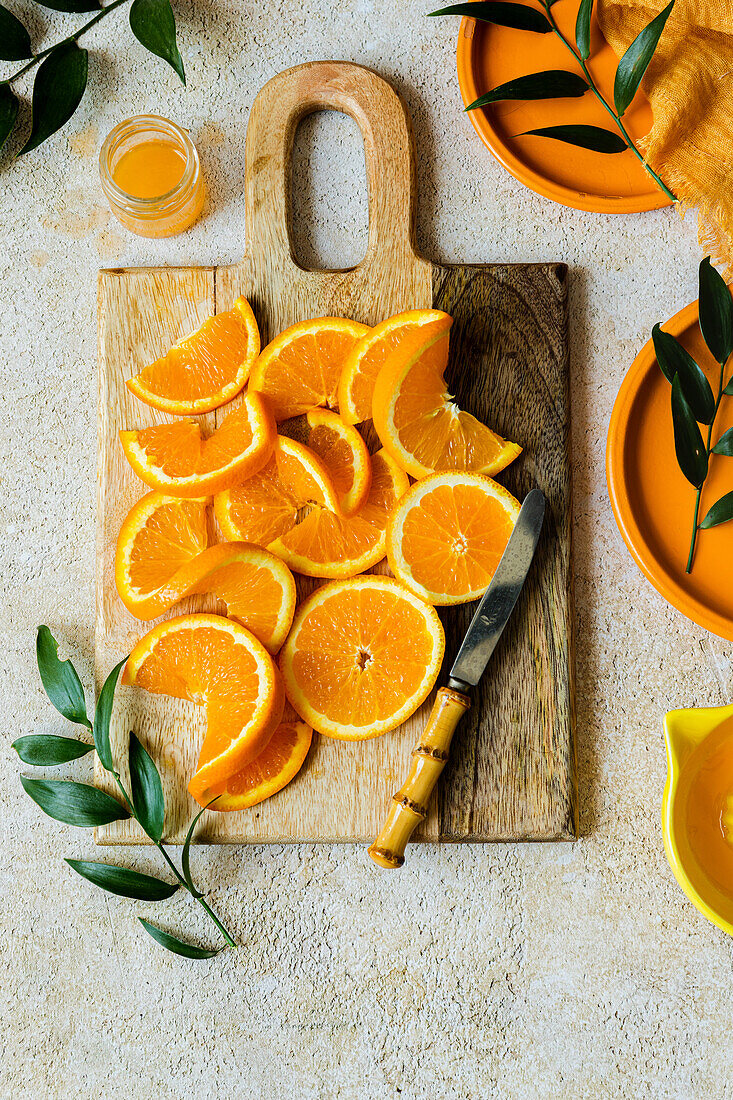 Orange cut into slices