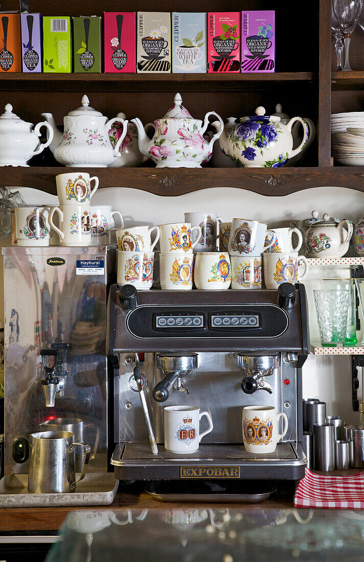 Espresso machine in the vintage café