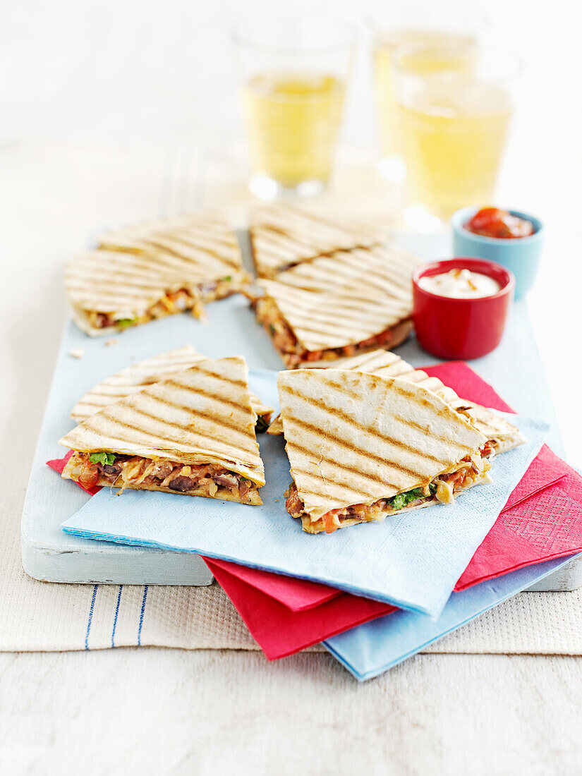 Bean quesadillas