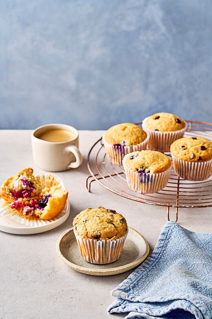 Berry muffins cooked in the air fryer