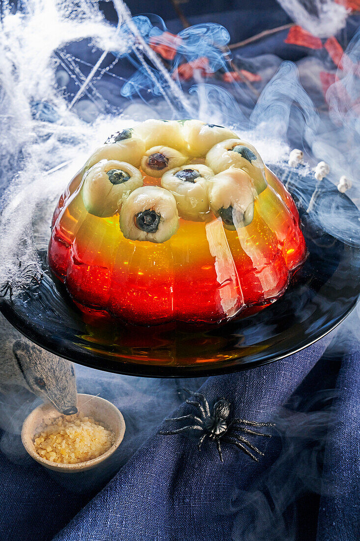 Spooky eyeball jelly for Halloween