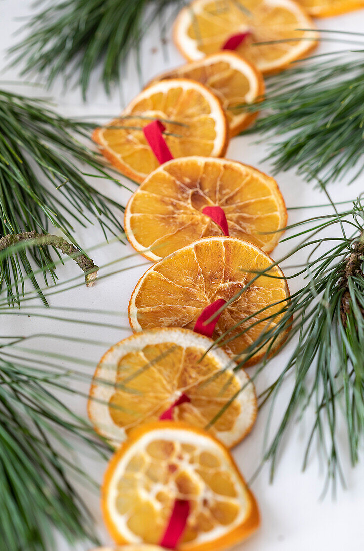 Dried orange slices as Christmas decoration