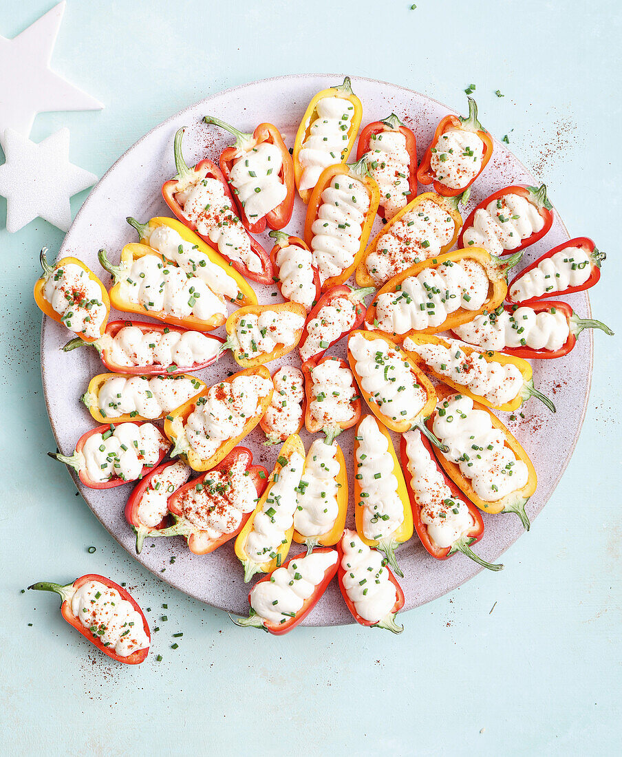 Peppers with cream cheese filling