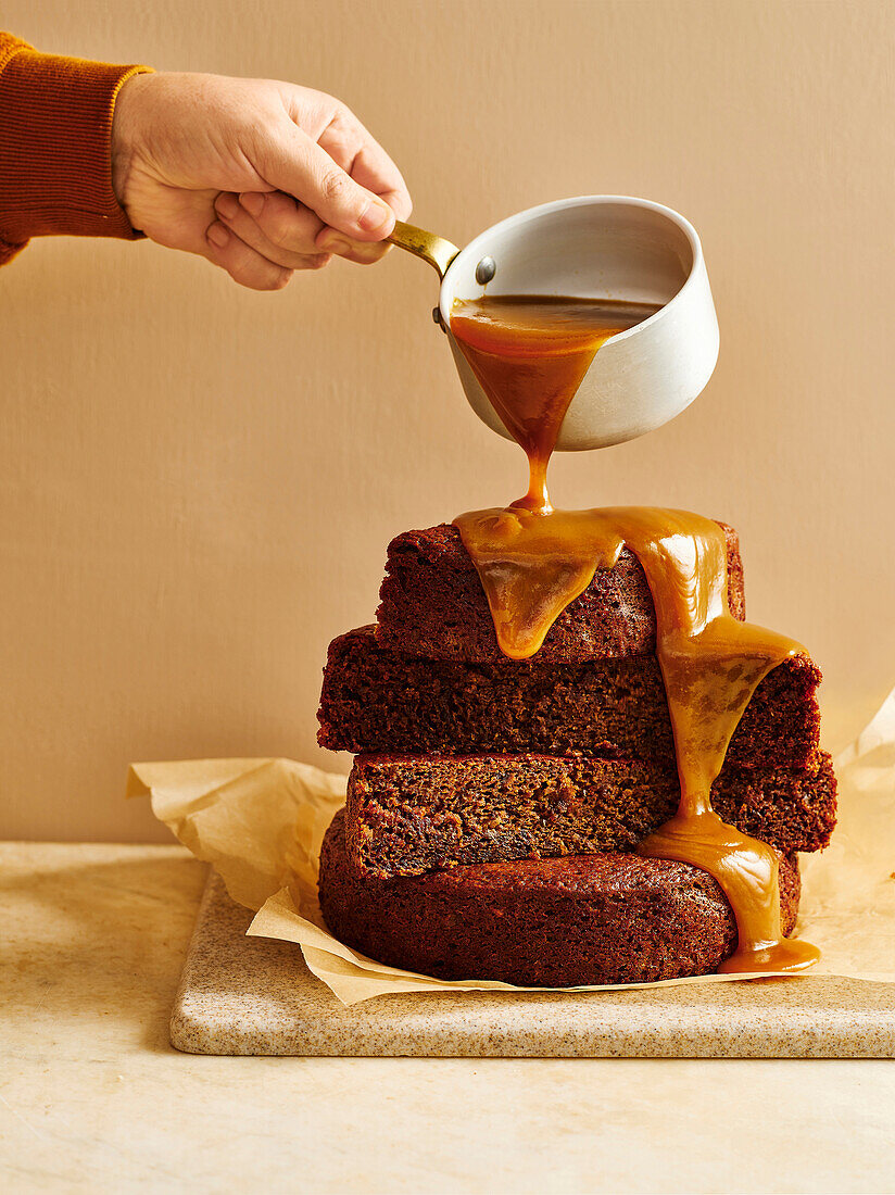 Sticky date pudding with miso caramel sauce