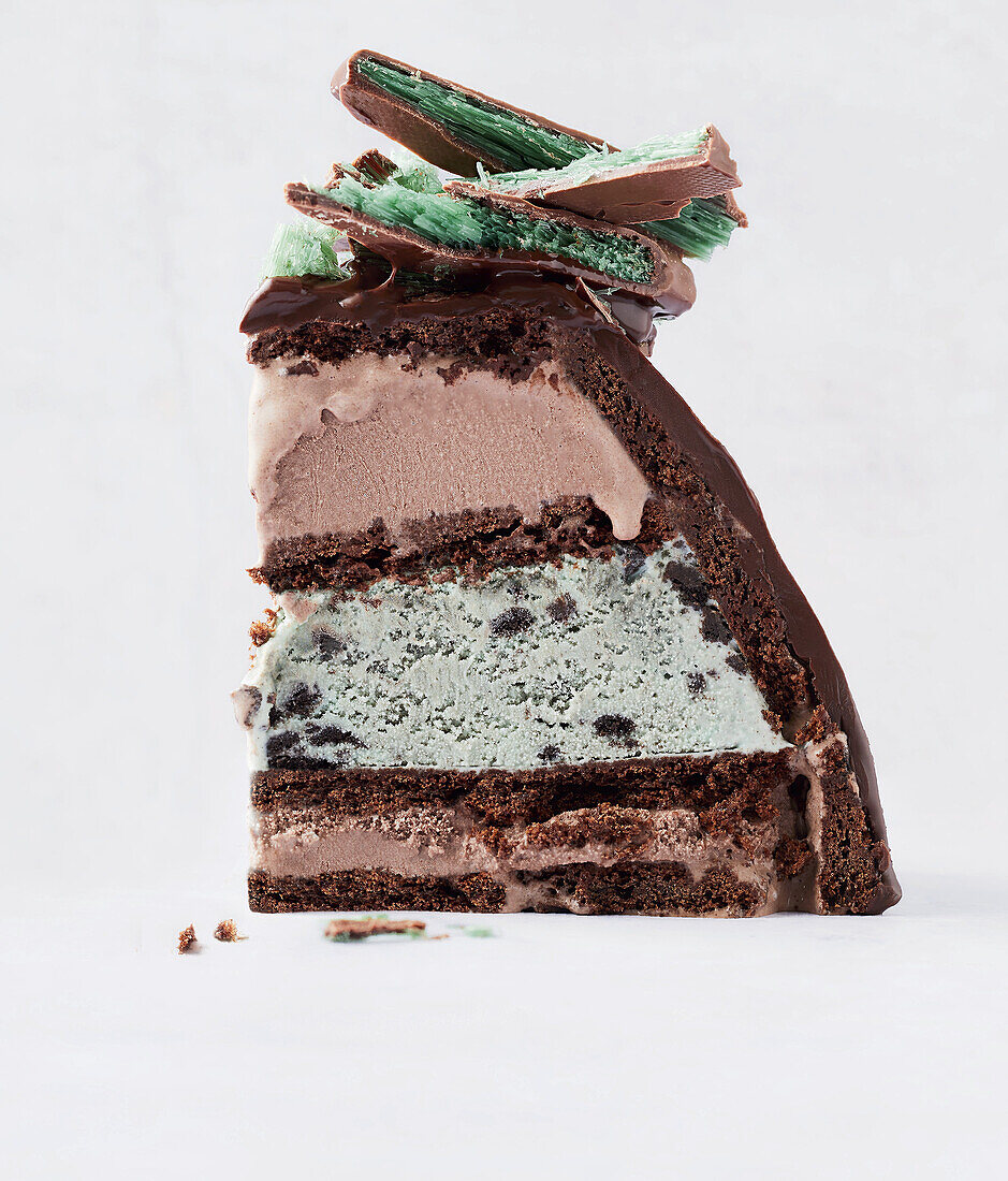 Chocolate and mint ice cream bomb