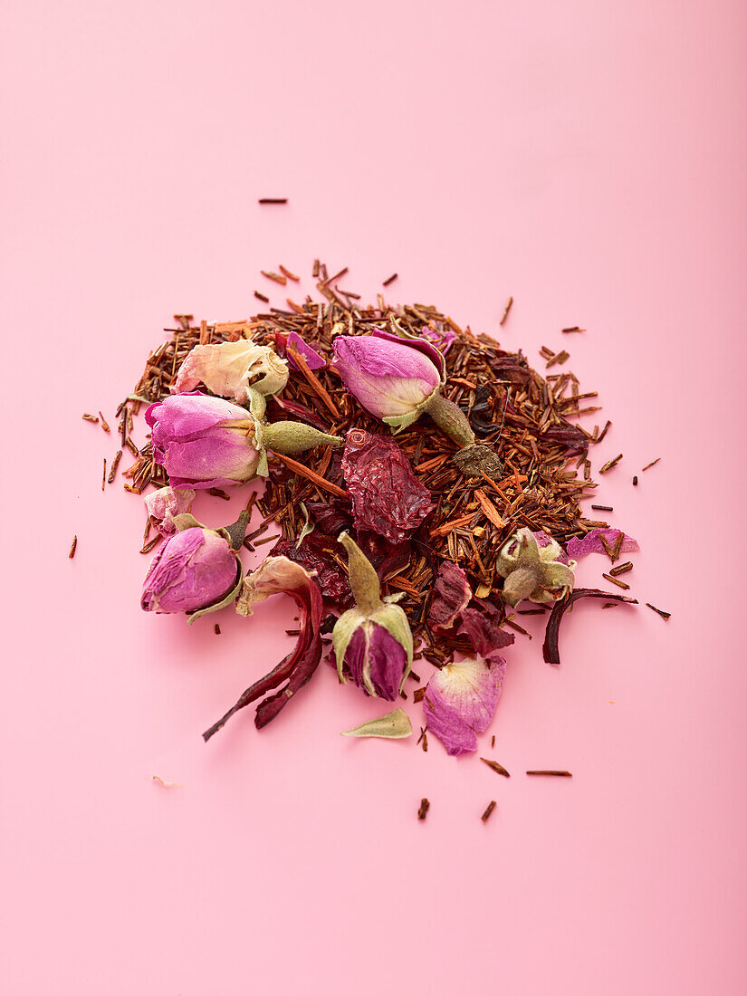 Herbal tea with rosebuds