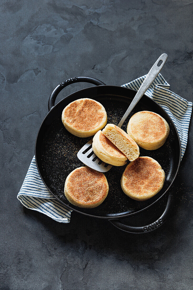 English muffins - in skillet