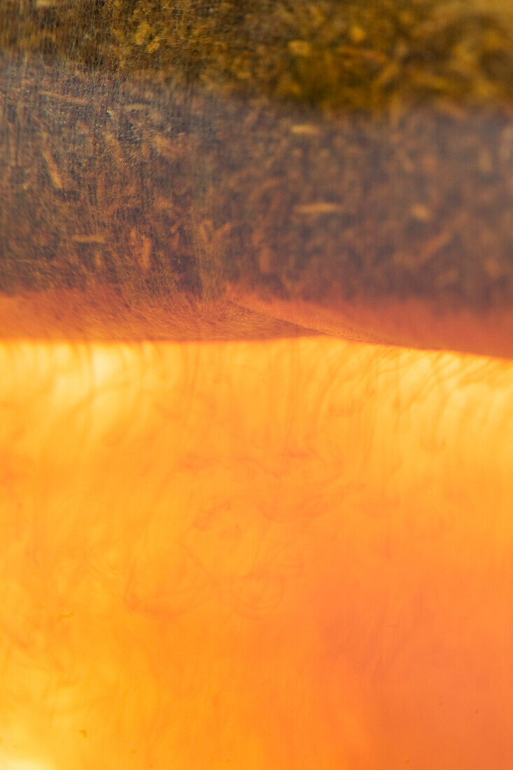Extreme close up of a bag of black tea\n