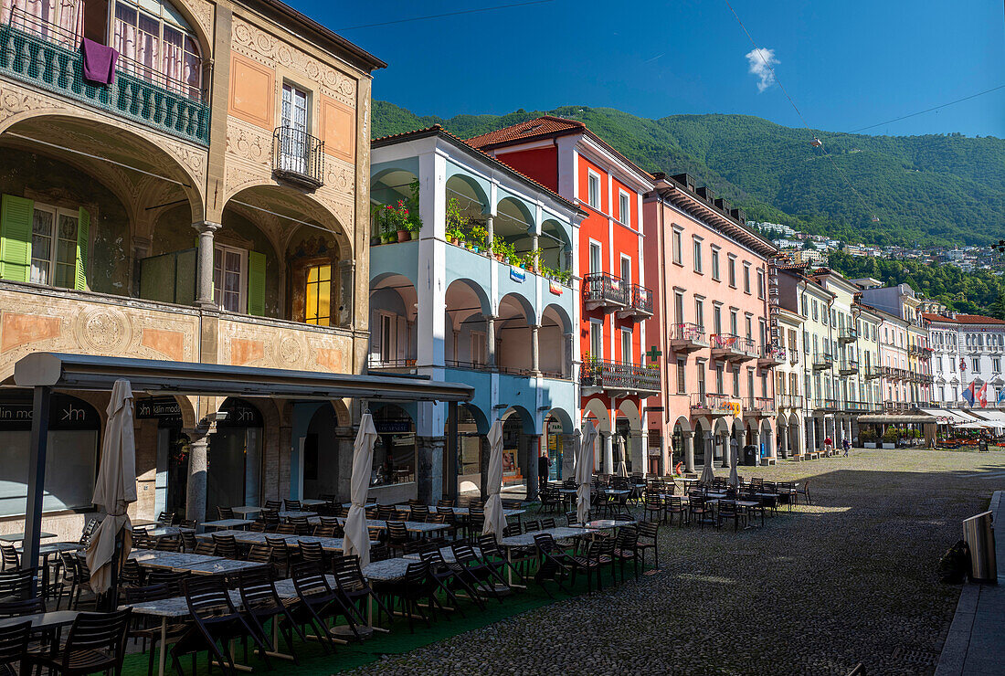 Die Piazza Grande, Locarno, Tessin, Schweiz, Europa