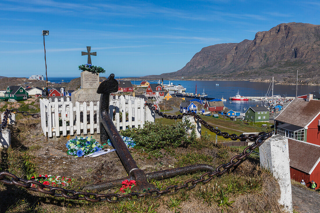 The colorful Danish town of Sisimiut, Western Greenland, Polar Regions\n