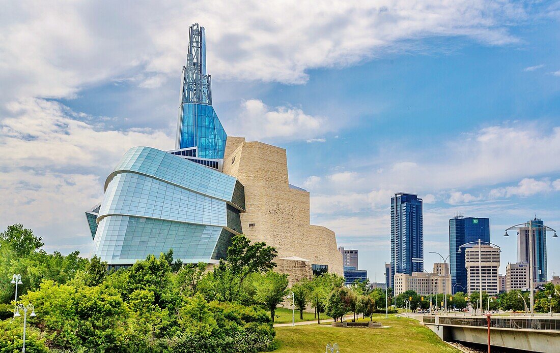 The Canadian Museum for Human Rights, opened in 2014, won awards for its architecture, Winnipeg, Manitoba, Canada, North America\n