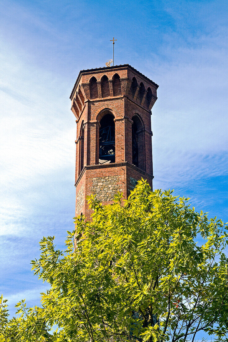 Belltower, Abbazia di San Salvatore e Lorenzo, Badia a Settimo, Florence province, Tuscany, Italy, Europe\n