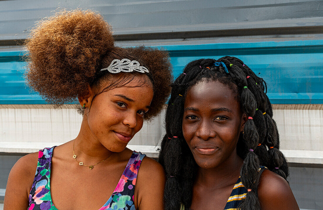 Pretty local girls, Annobon, Equatorial Guinea, Africa\n
