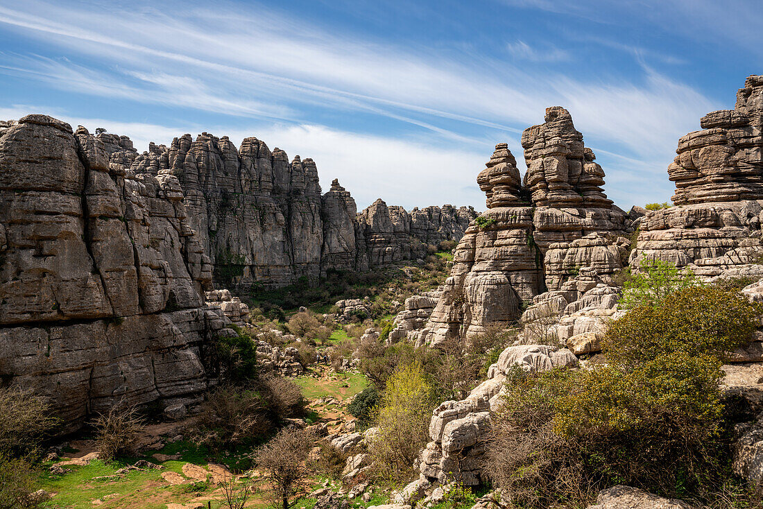 Kalksteinfelsen im Naturschutzgebiet El Torcal de Antequera, Andalusien, Spanien, Europa