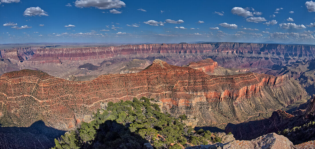Jupiter Temple, a ridge on the east side of the North Rim, viewed from Cape Final, Grand Canyon National Park, UNESCO World Heritage Site, Arizona, United States of America, North America\n