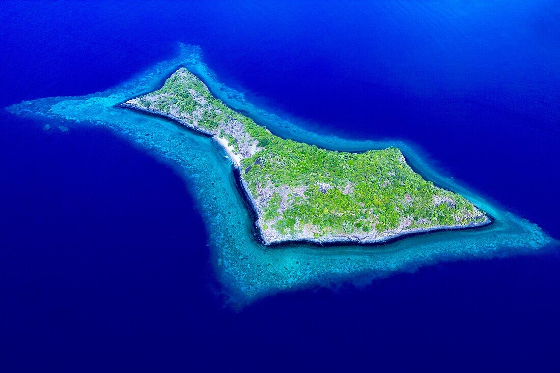 Andrema Island in the Mayotte Lagoon, Mayotte, Indian Ocean, Africa\n