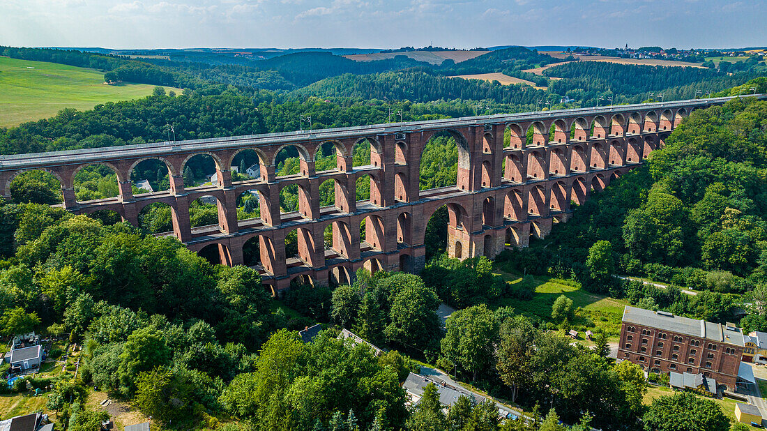 Goltzsch Viaduct, largest brick-built bridge in the world, Saxony, Germany, Europe\n