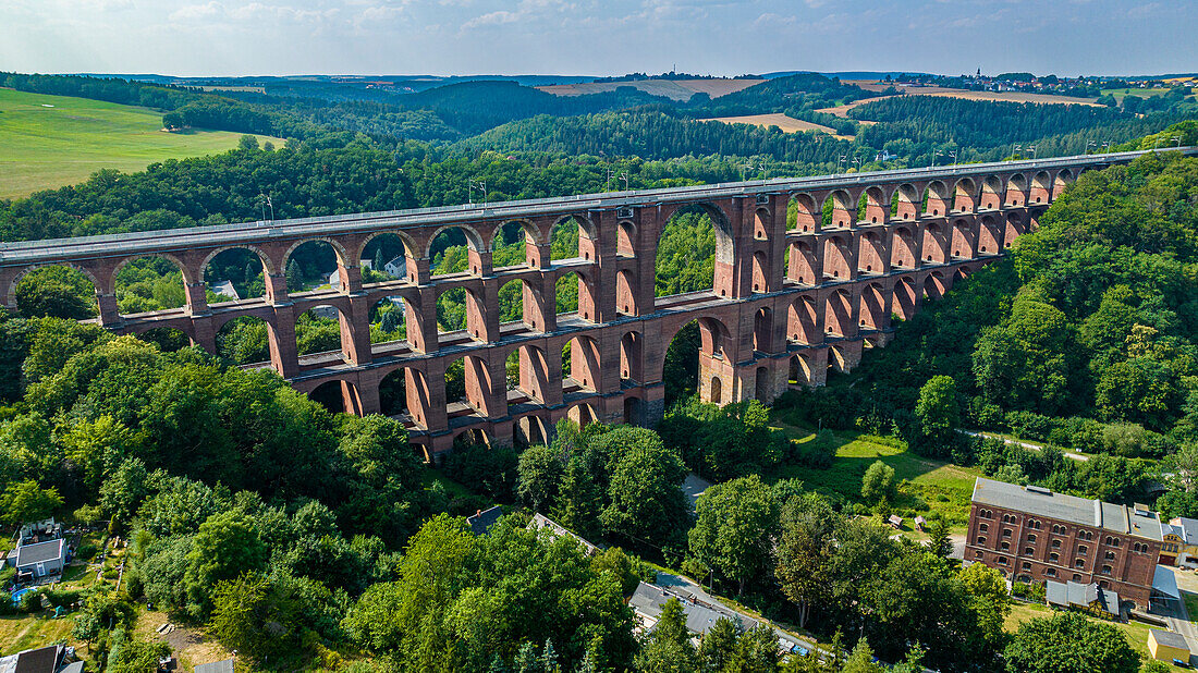 Goltzsch-Viadukt, größte gemauerte Brücke der Welt, Sachsen, Deutschland, Europa