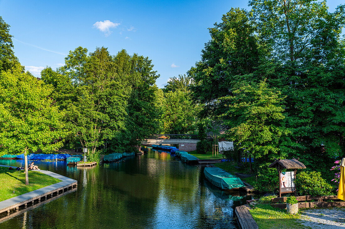 Harbour of Luebbenau, UNESCO Biosphere Reserve, Spree Forest, Brandenburg, Germany, Europe\n