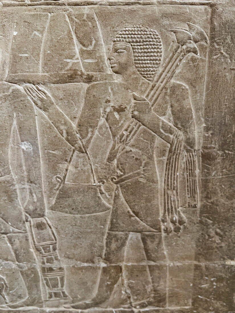 Relief from a tomb in Saqqara, part of the Memphite Necropolis, UNESCO World Heritage Site, Egypt, North Africa Africa\n