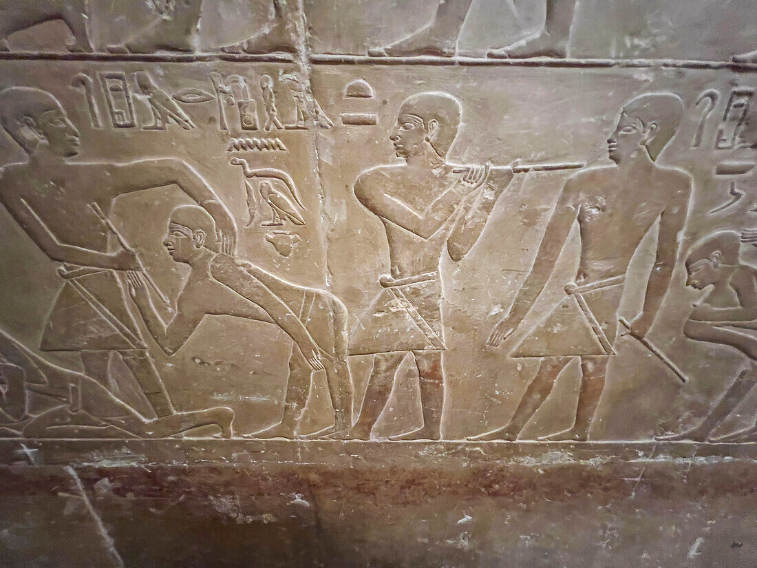 Relief eines Grabes in Saqqara, Teil der memphitischen Nekropole, UNESCO-Weltkulturerbe, Ägypten, Nordafrika Afrika