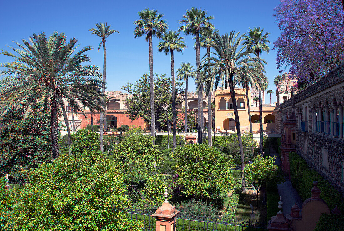 Gärten des Alcazar, UNESCO-Weltkulturerbe, Sevilla, Andalusien, Spanien, Europa