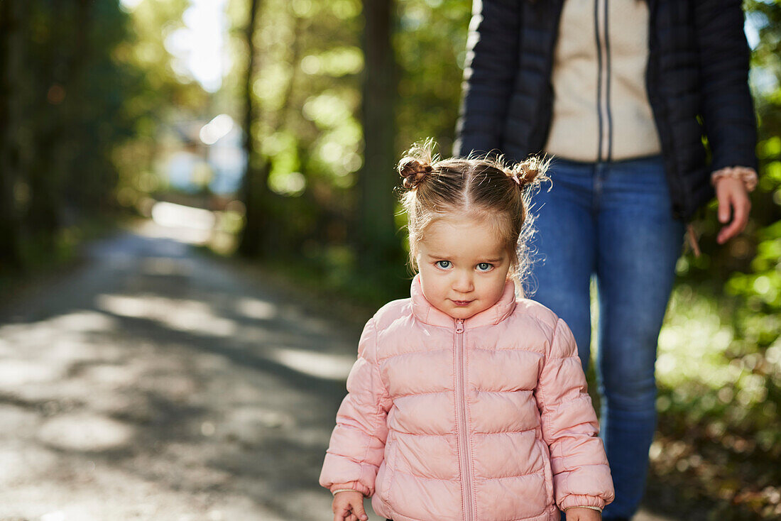 Girl looking at camera during walk\n