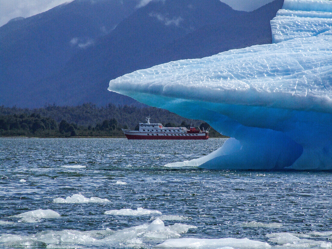 Eisberge des San-Rafael-Gletschers in der Lagune San Rafael im Nationalpark Laguna San Rafael, Chile.