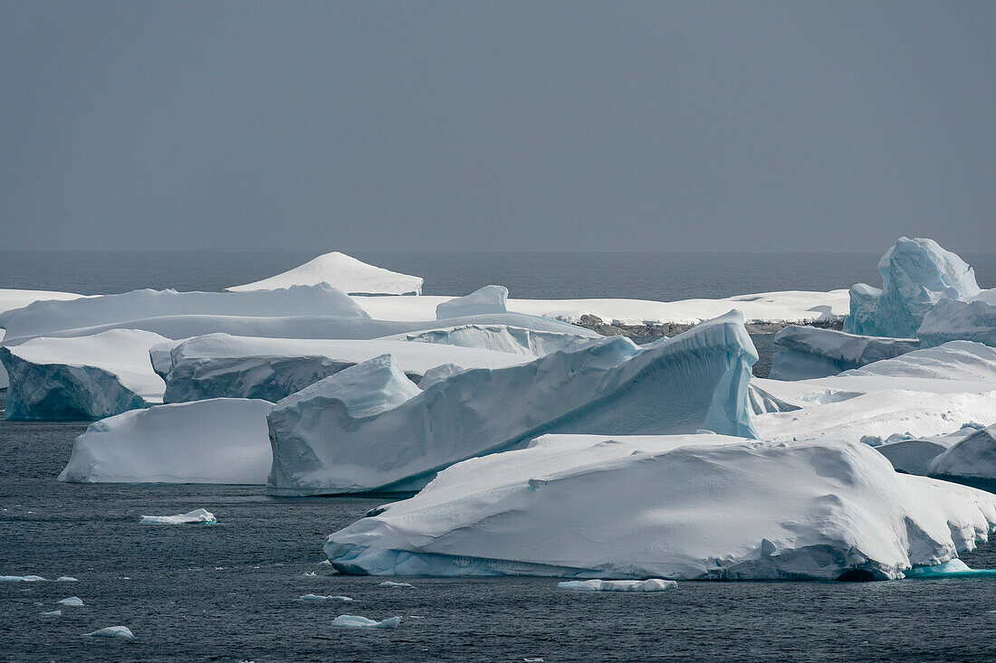 Icebergs, Pleneau Island, Antarctica.\n