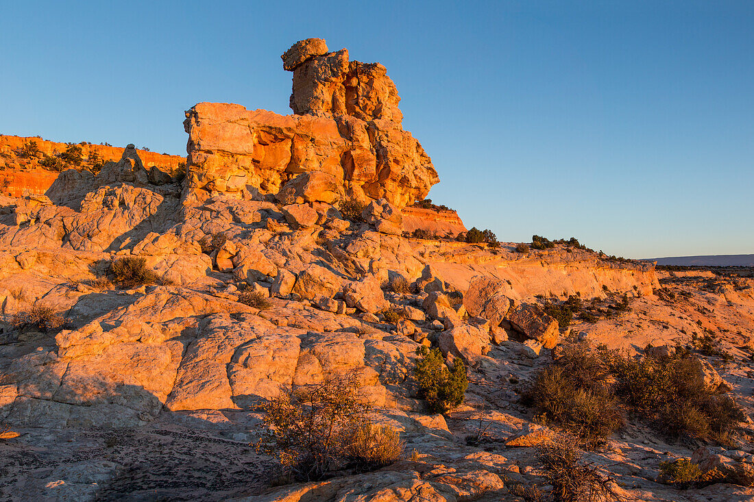 Navajo Sandstone rock formation in the Head of the Rocks area in the Grand Staircase-Escalante National Monument in Utah.\n