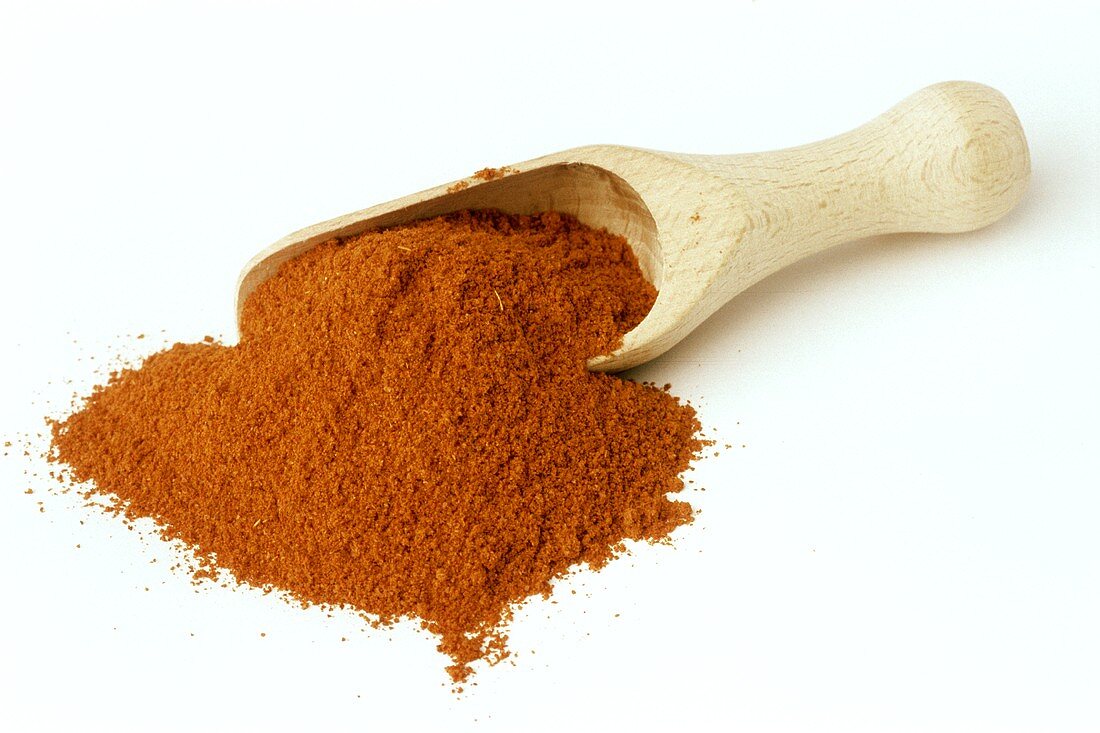 Cayenne Pepper in a Wooden Scoop