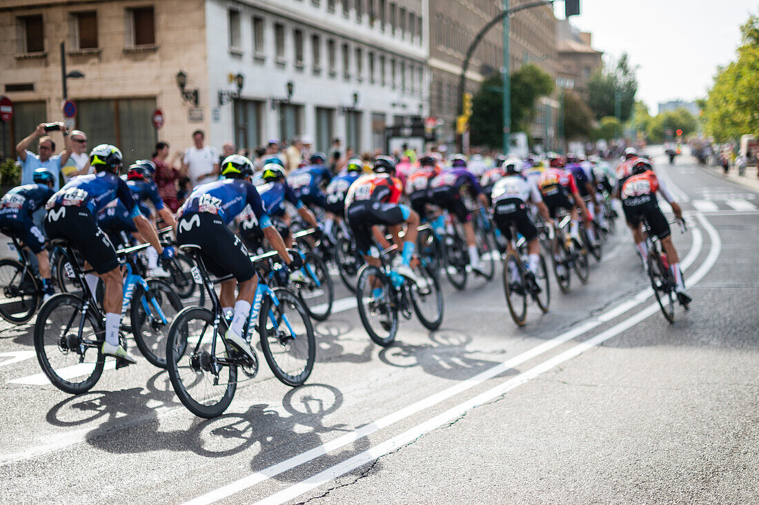 The 12th stage of the Vuelta a España, one of the leading cycling races in the international calendar, reaches Zaragoza, Aragon, Spain, 7th September 2023\n