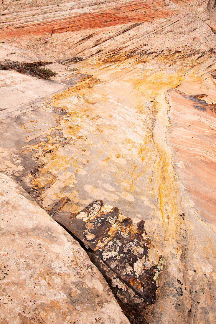 Farbenfrohe Muster im Navajo-Sandstein im Grand Staircase-Escalante National Monument in Utah.