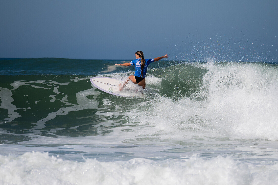 Maud Le Car at Quiksilver Festival celebrated in Capbreton, Hossegor and Seignosse, with 20 of the best surfers in the world hand-picked by Jeremy Flores to compete in south west of France.\n