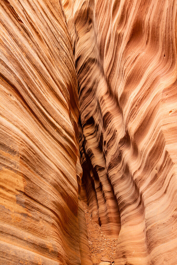 The sculpted High Spur slot canyon in the Orange Cliffs of the Glen Canyon National Recreation Area in Utah.\n