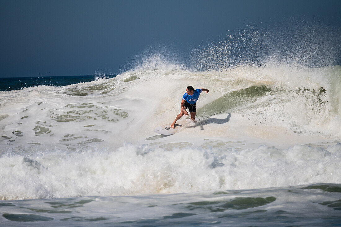 Marc Lacomare, pro French surfer, during Quiksilver Festival celebrated in Capbreton, Hossegor and Seignosse, with 20 of the best surfers in the world hand-picked by Jeremy Flores to compete in south west of France.\n