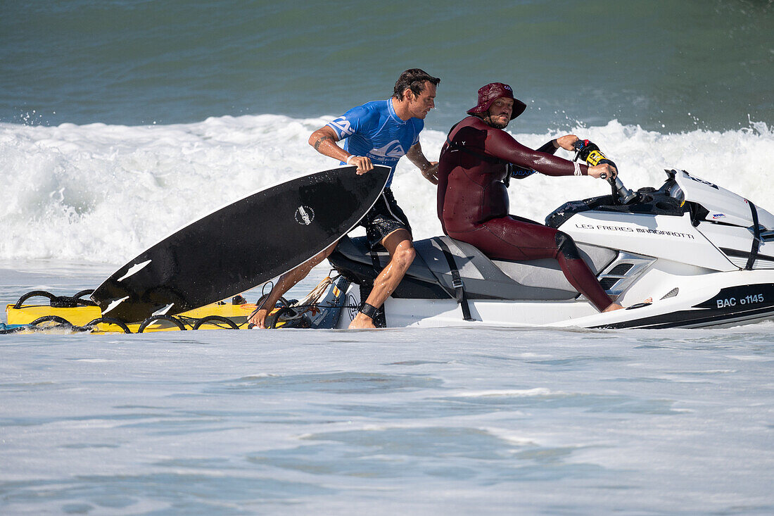 Marc Lacomare, pro French surfer, during Quiksilver Festival celebrated in Capbreton, Hossegor and Seignosse, with 20 of the best surfers in the world hand-picked by Jeremy Flores to compete in south west of France.\n