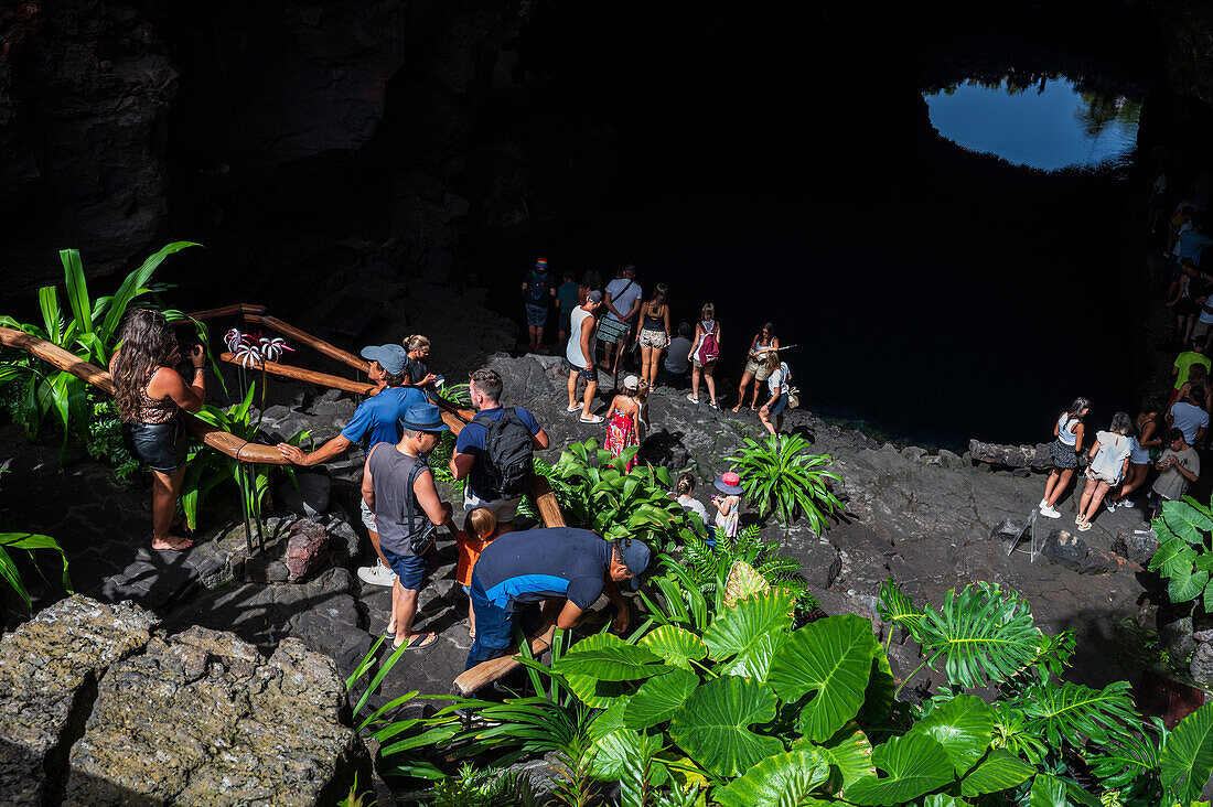 Jameos del Agua is a series of lava caves and an art, culture and tourism center created by local artist and architect, Cesar Manrique, Lanzarote, Canary Islands, Spain\n