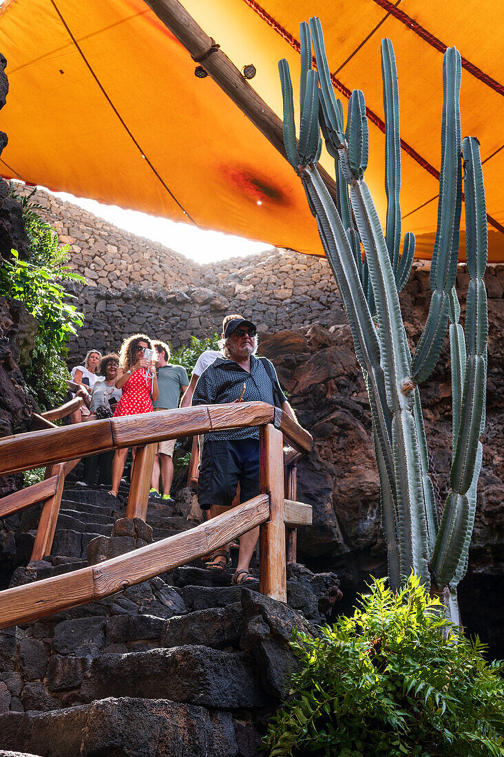 Jameos del Agua is a series of lava caves and an art, culture and tourism center created by local artist and architect, Cesar Manrique, Lanzarote, Canary Islands, Spain\n