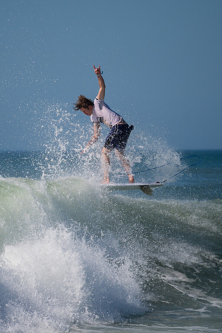 Australian pro surfer Kael Walsh at Quiksilver Festival celebrated in Capbreton, Hossegor and Seignosse, with 20 of the best surfers in the world hand-picked by Jeremy Flores to compete in south west of France.\n